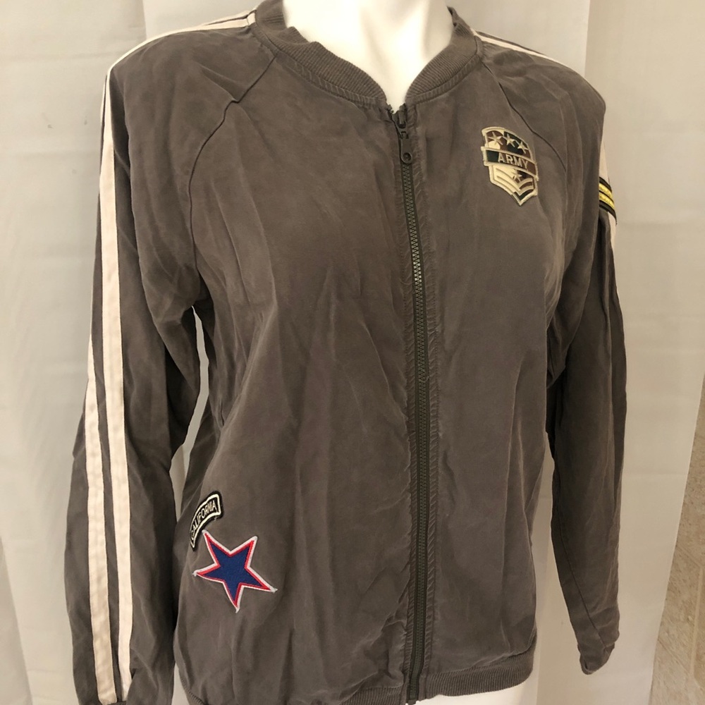 Socialite Size Large Womens Embroidered Bomber Jacket